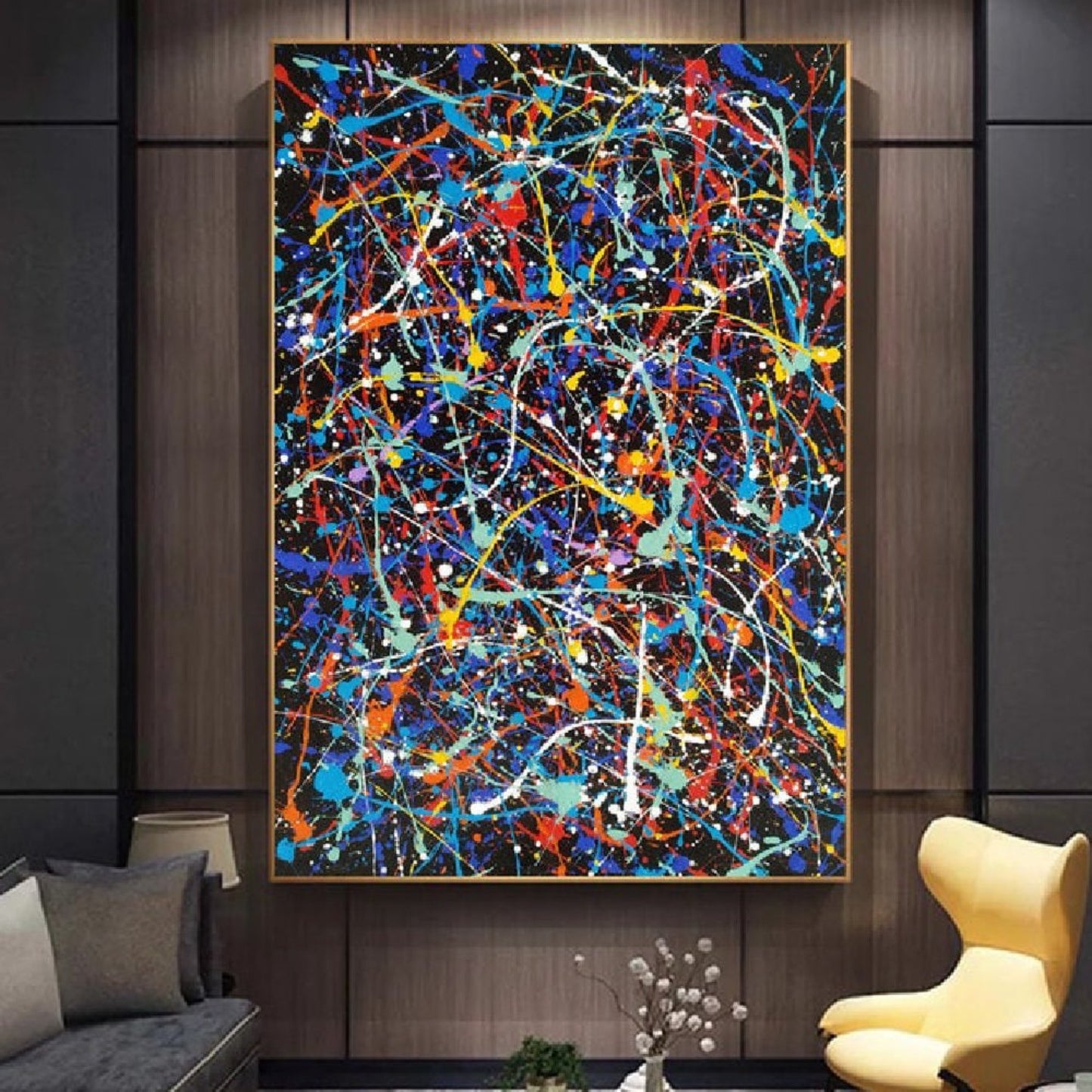 Acrylic Pollock Style Hand Painted Oil Painting