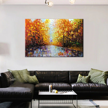 Forest Lake 100% Hand Painted Abstract Wall Decor