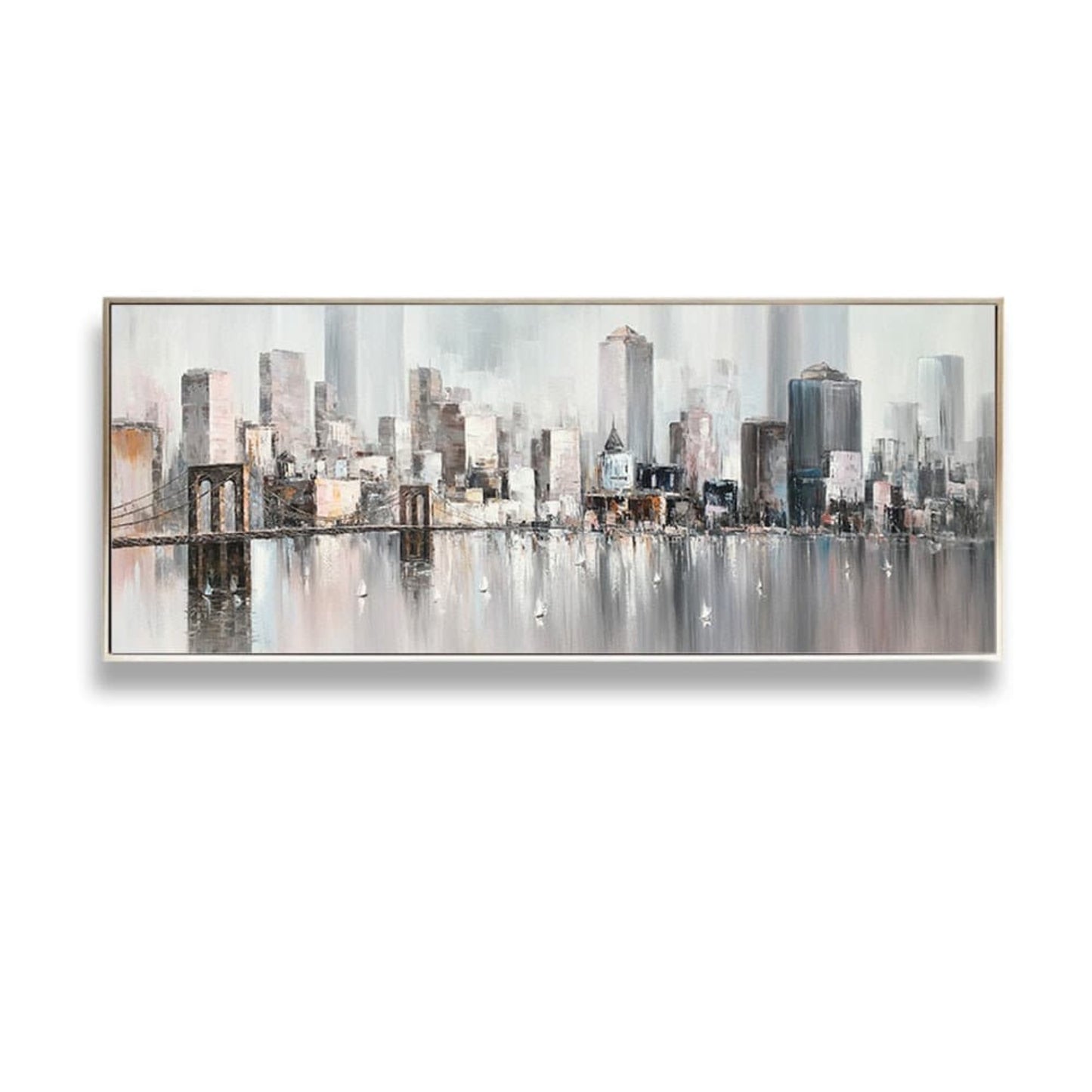 Modern Skyline Cityscape 100% Hand Painted Art