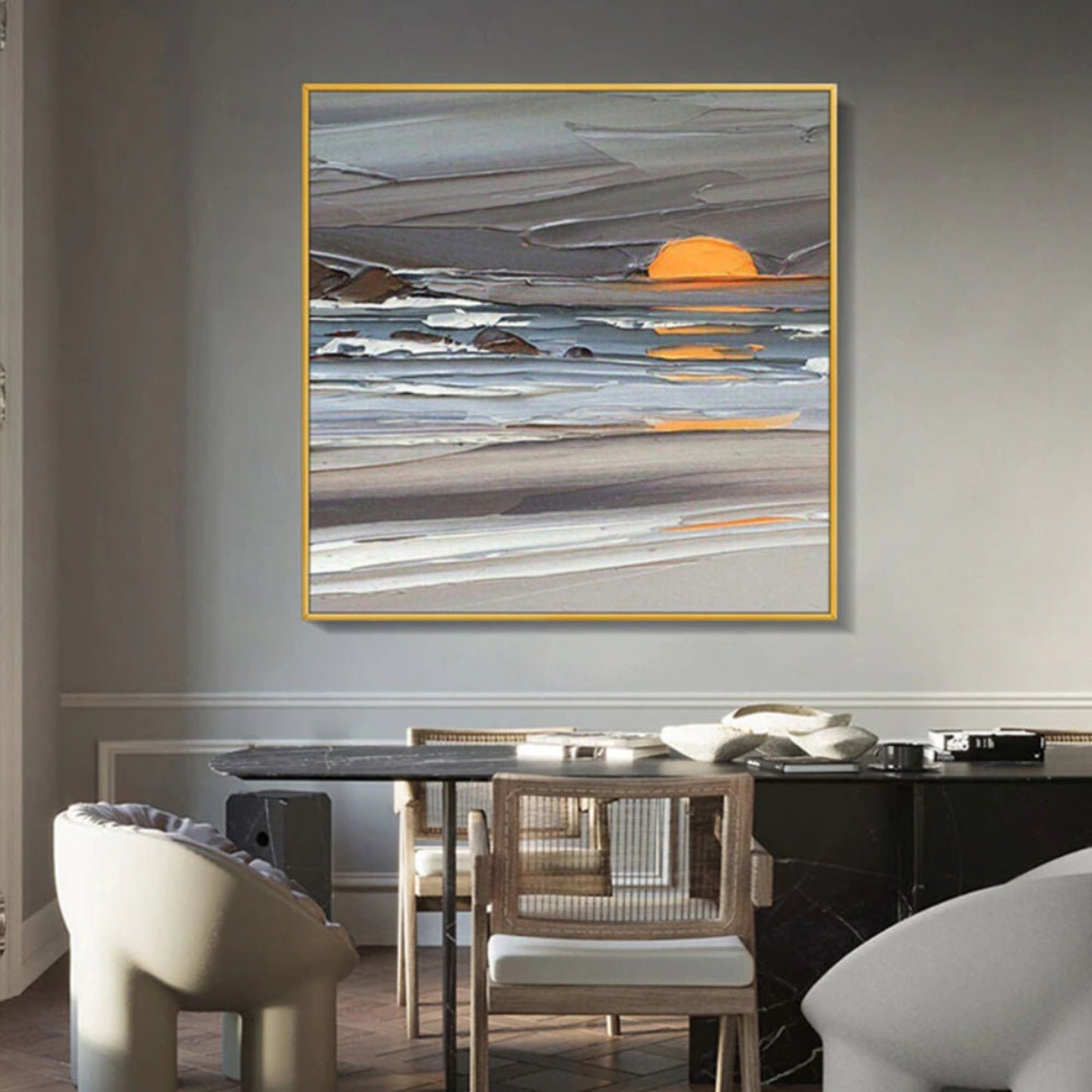 3D Sunset 100% Hand Painted landscape Artwork