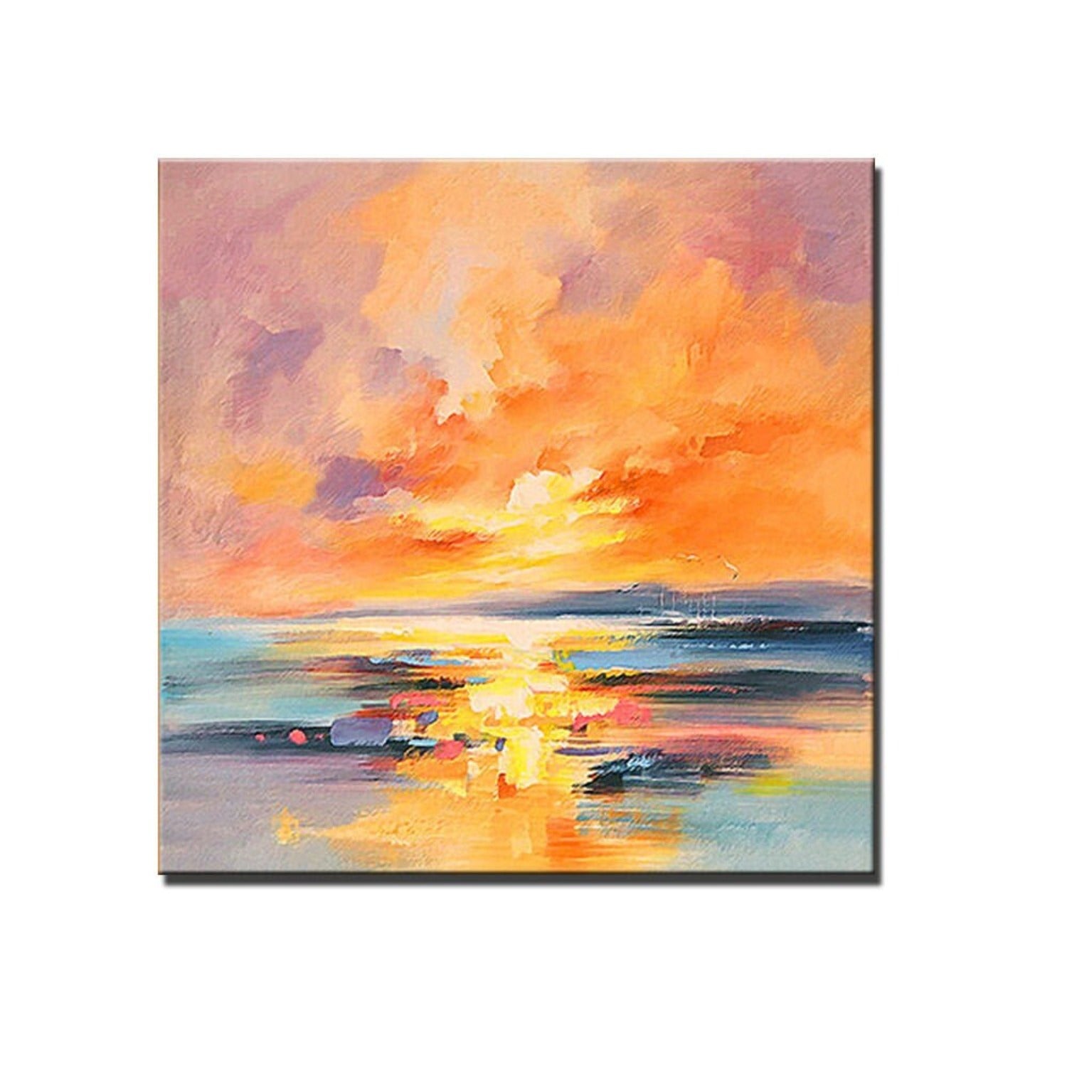 Modern Seascape Acrylic Sunset Landscape Painting