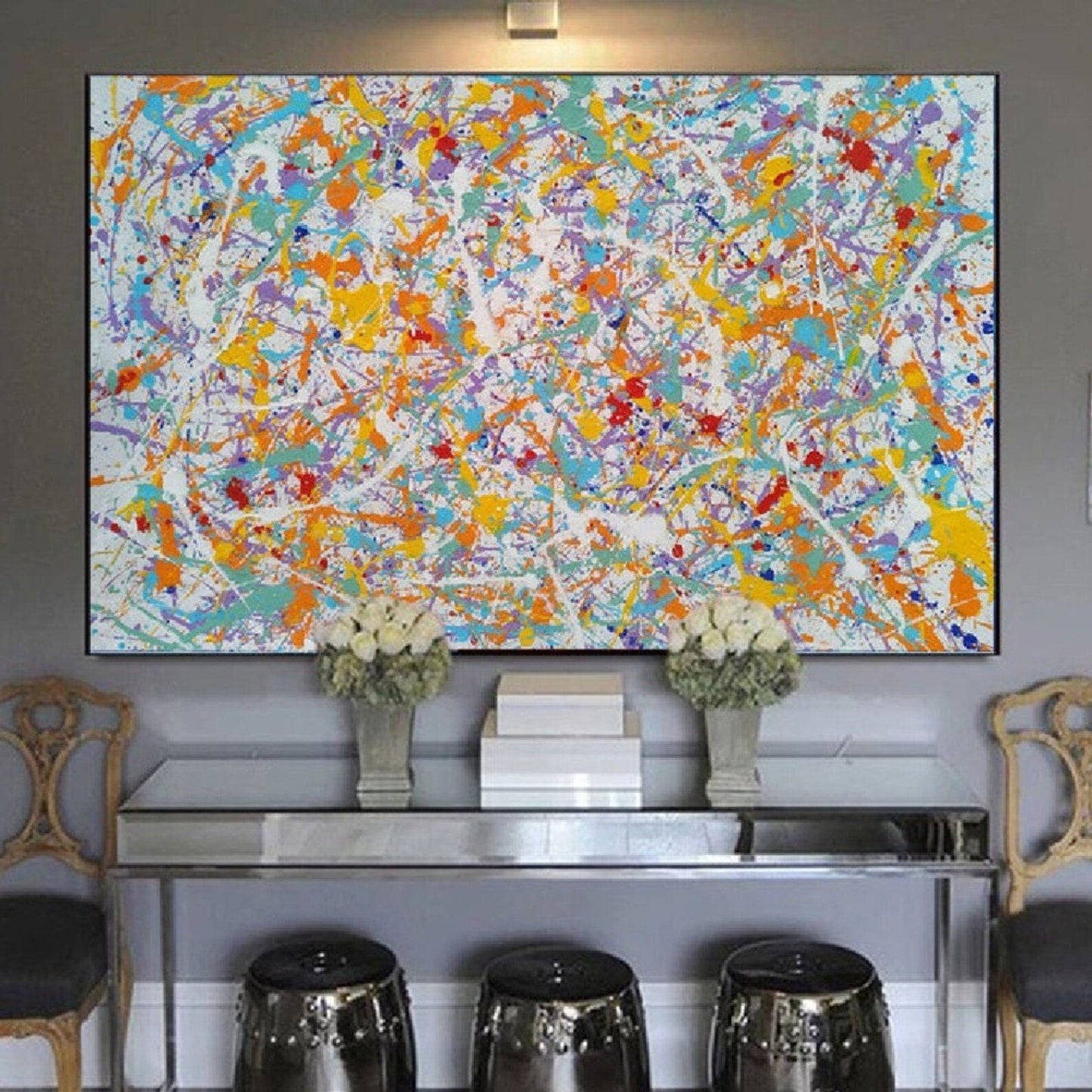 Original Acrylic Pollock Style Modern Oil Painting