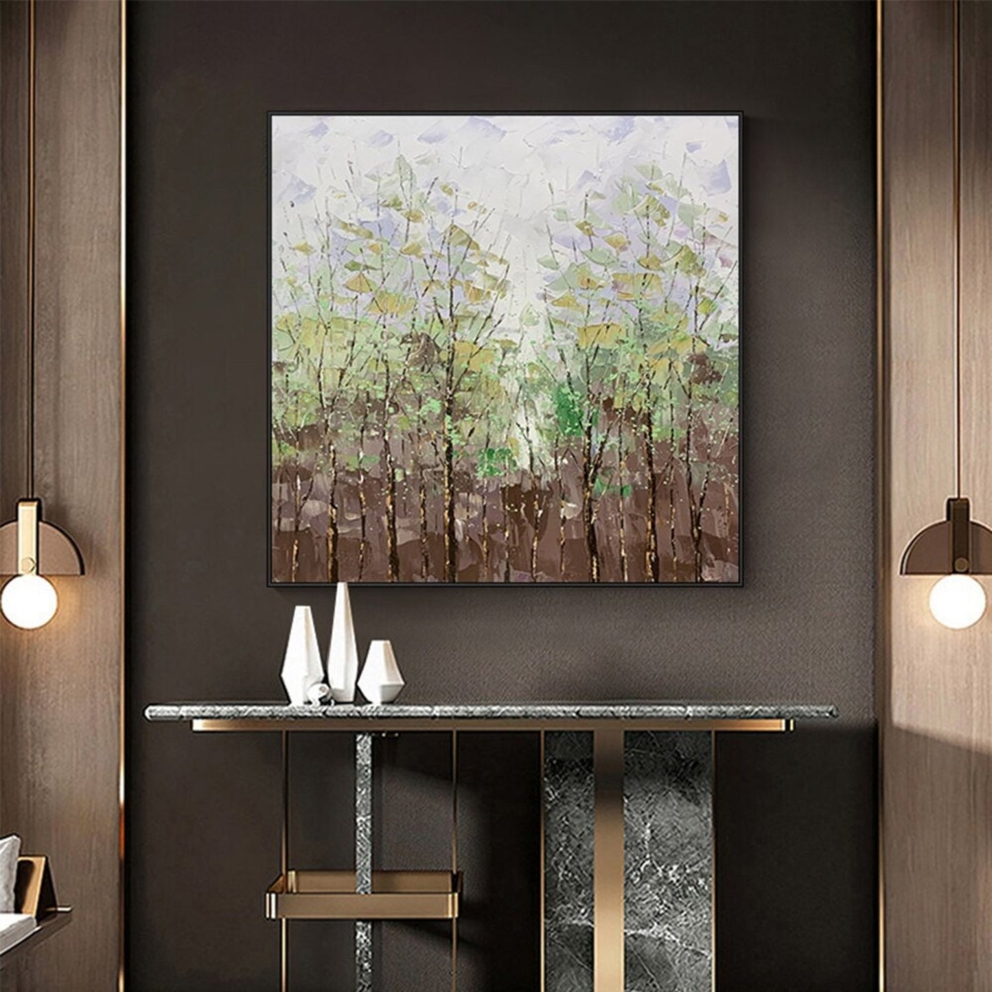 Modern Forest 100% Hand Painted Abstract Oil Art