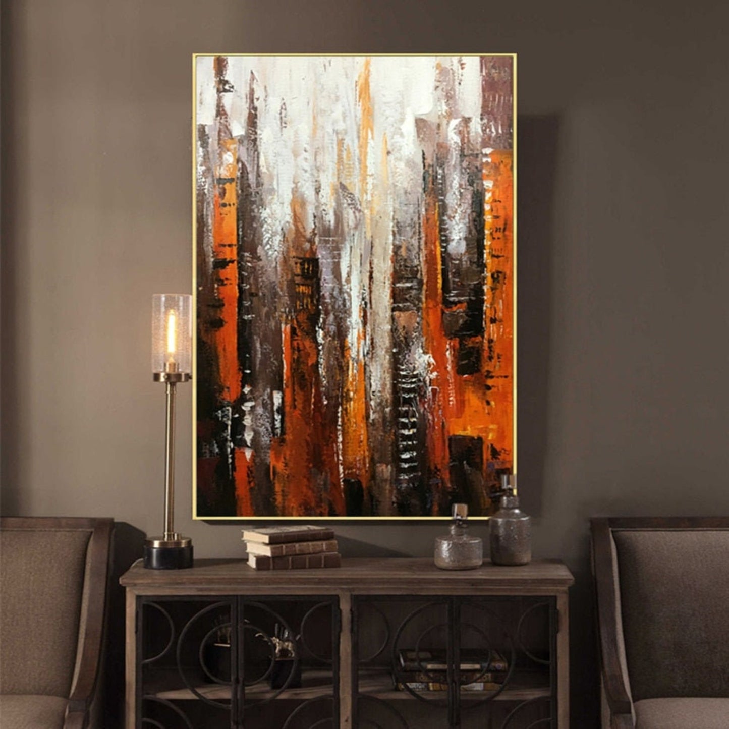 Modern Metropolis Cityscape 100% Hand Painted Art