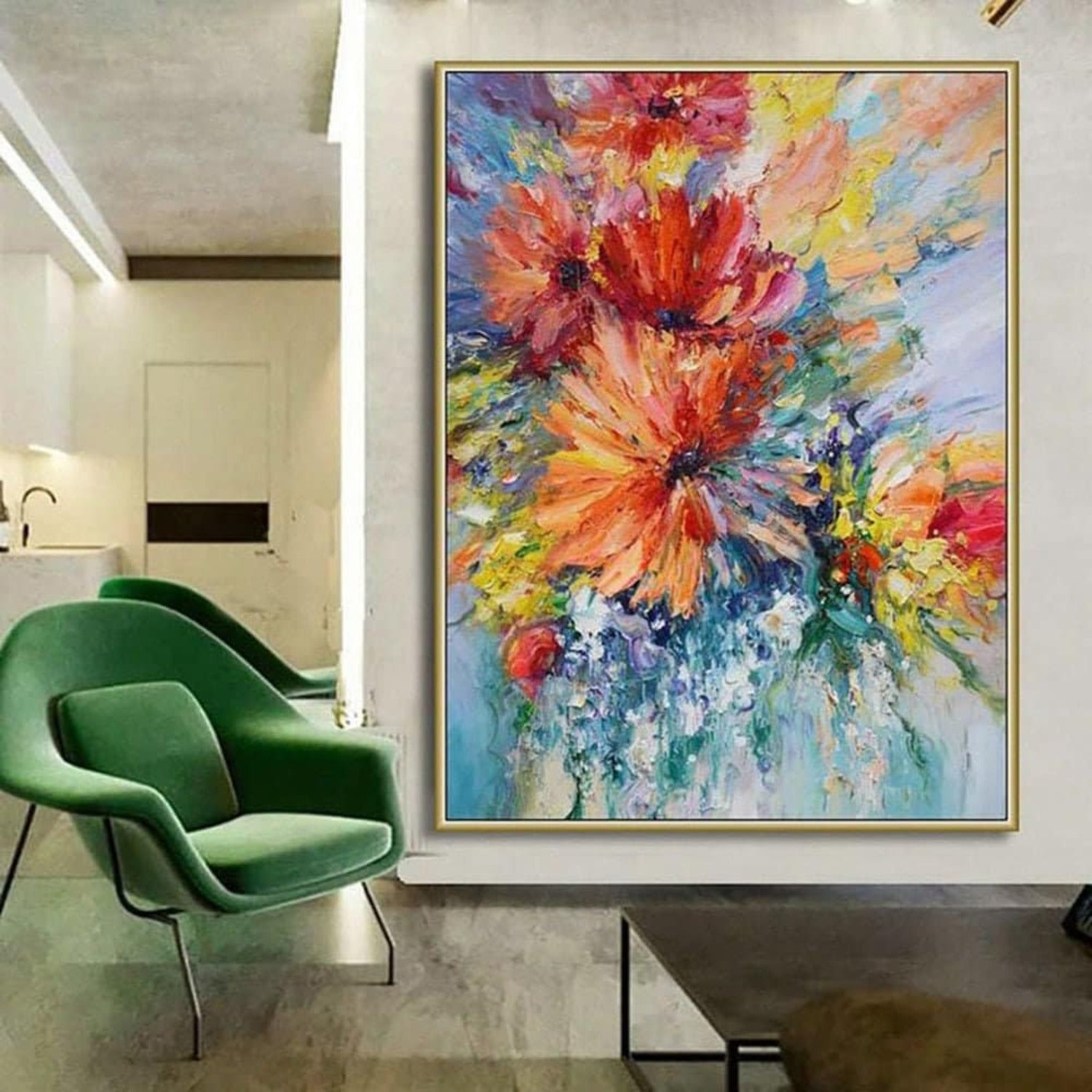 Beautiful Flowers Abstract Blossom Floral Painting