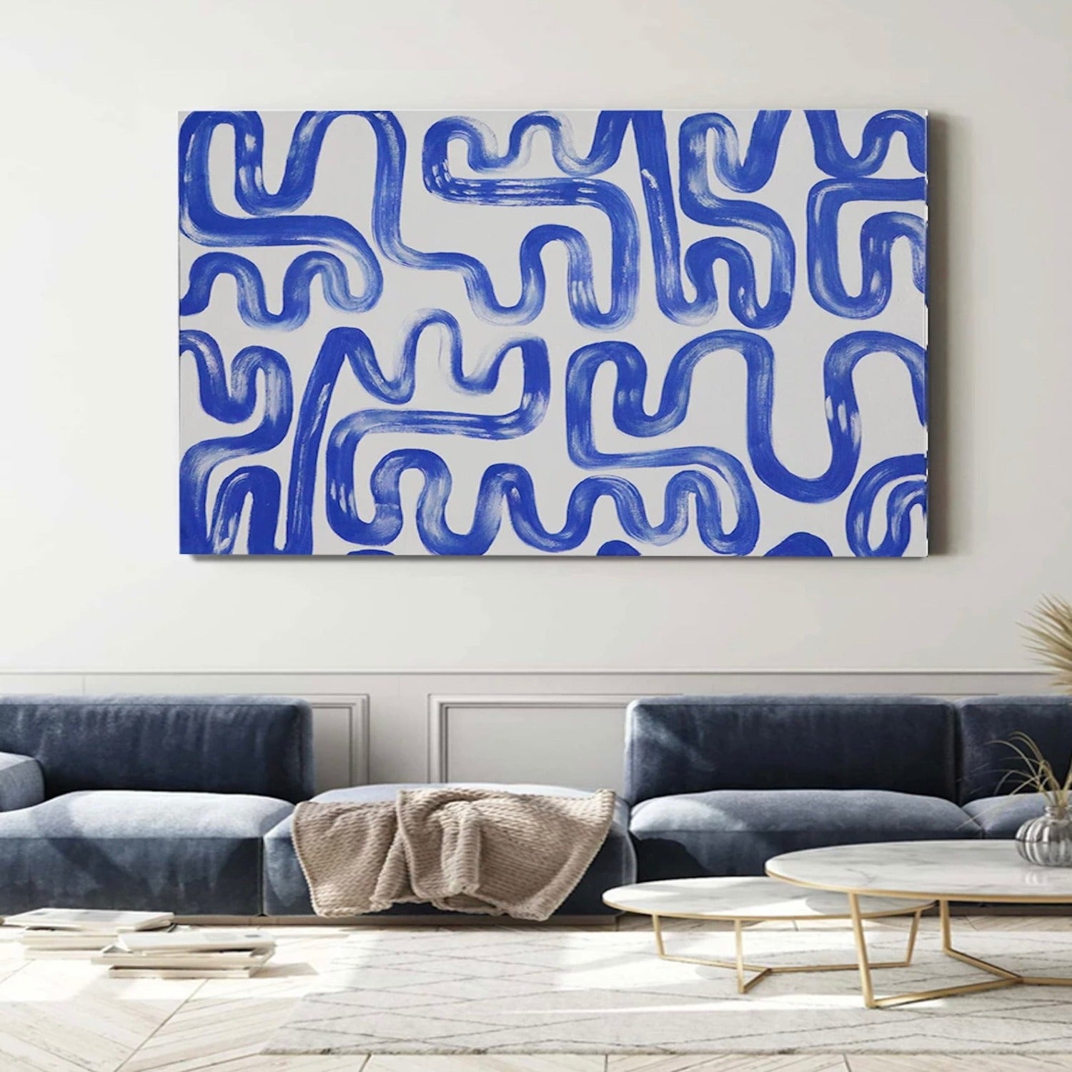 Abstract Greek Key Pattern 100% Hand Painted Art