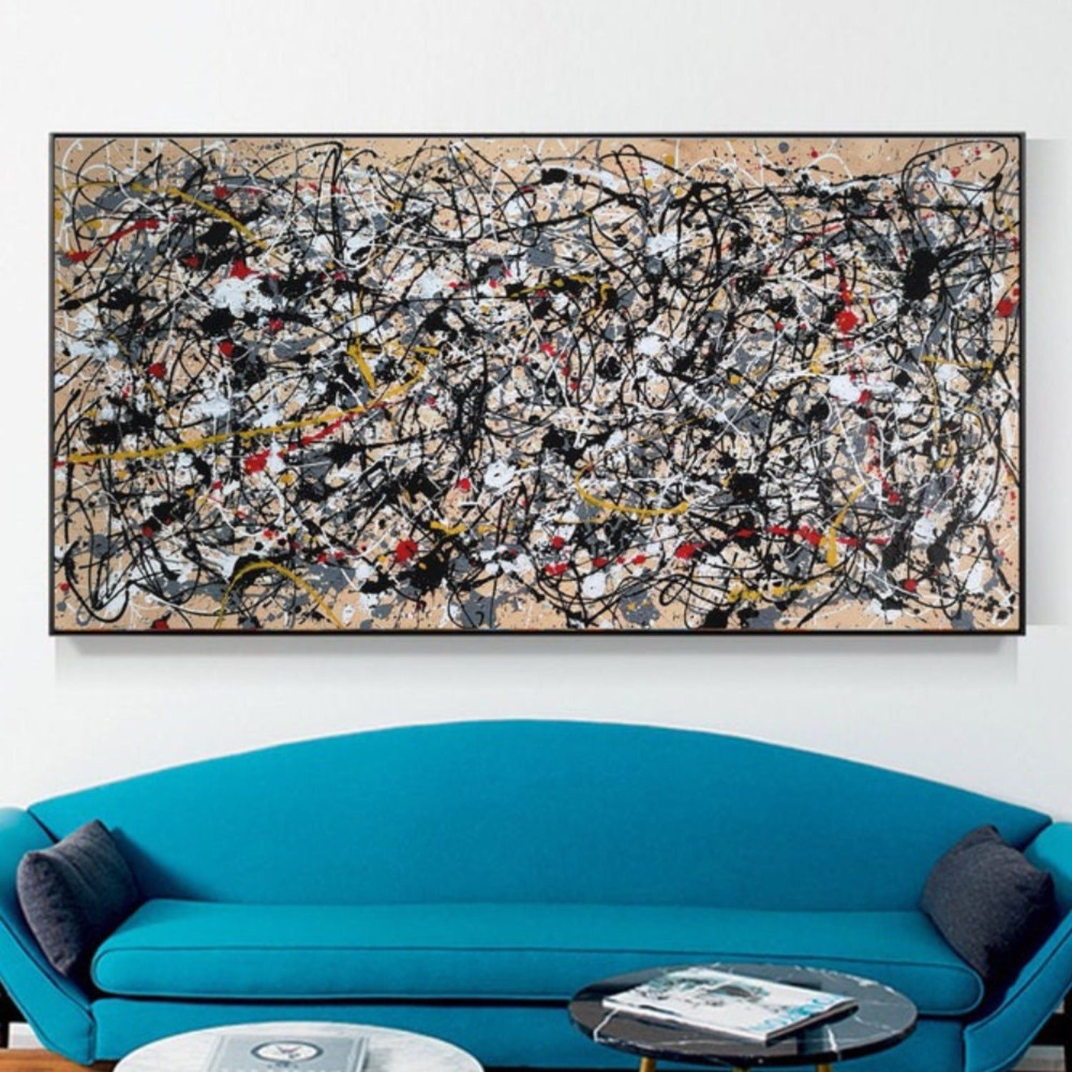 Jackson Pollock Style 100% Hand Painted Modern Art