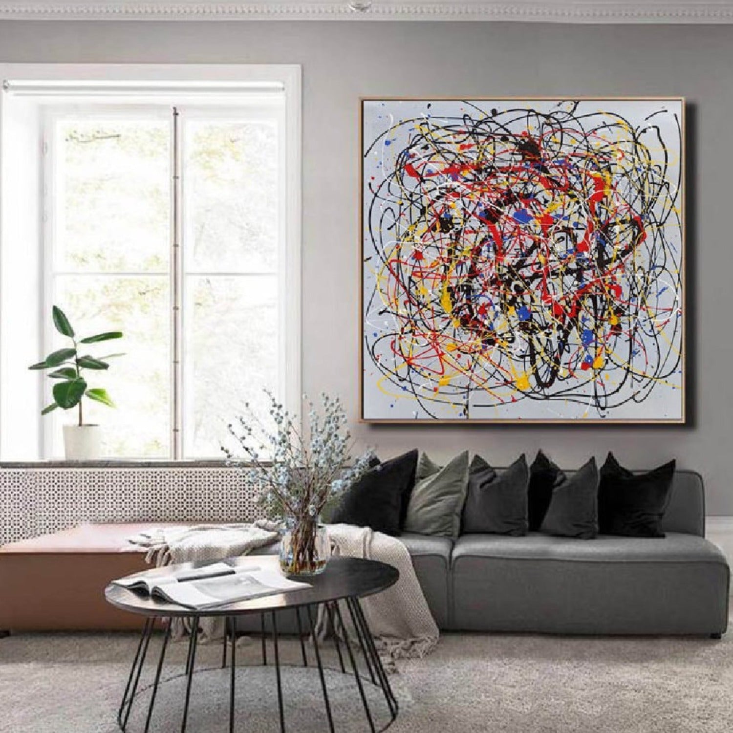 Original Acrylic Pollock Colourful Modern Wall Art