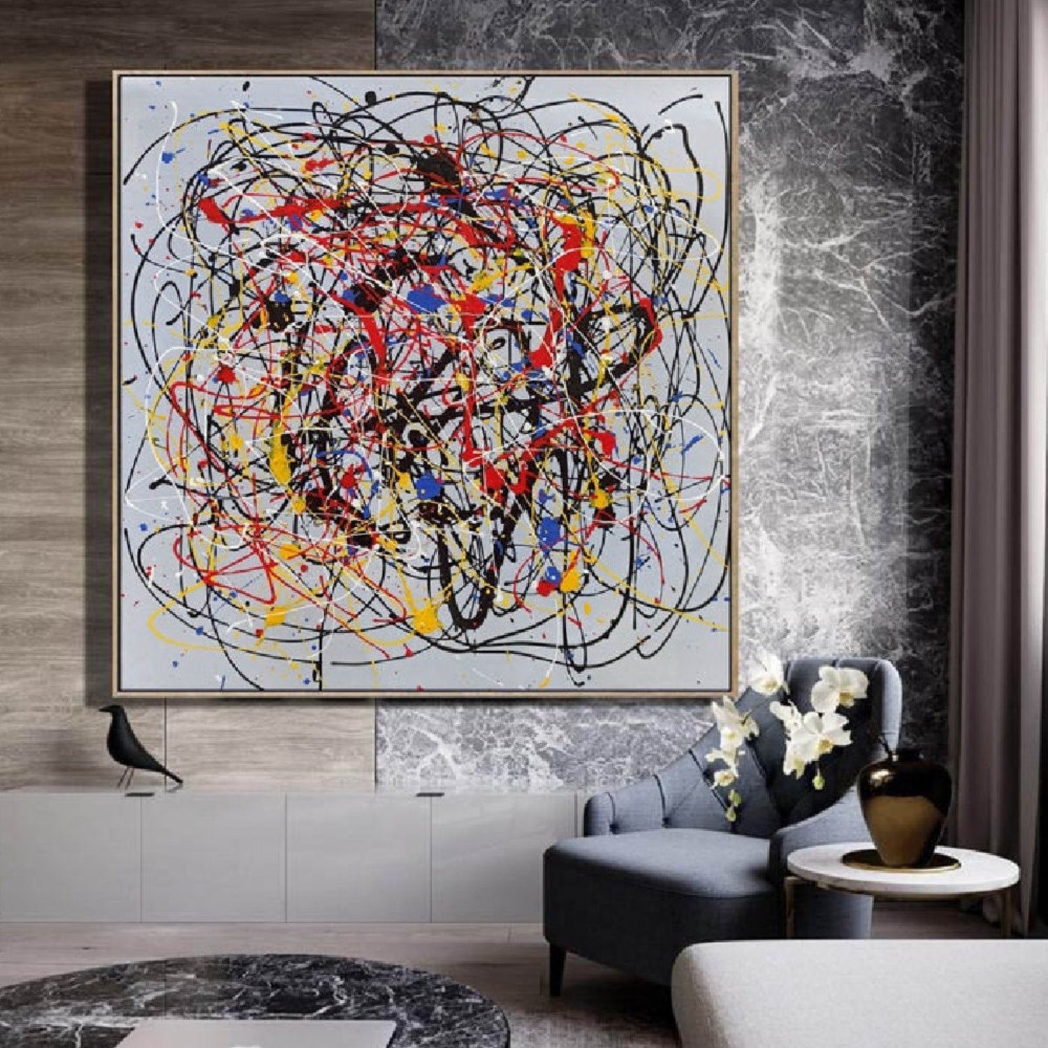 Original Acrylic Pollock Colourful Modern Wall Art