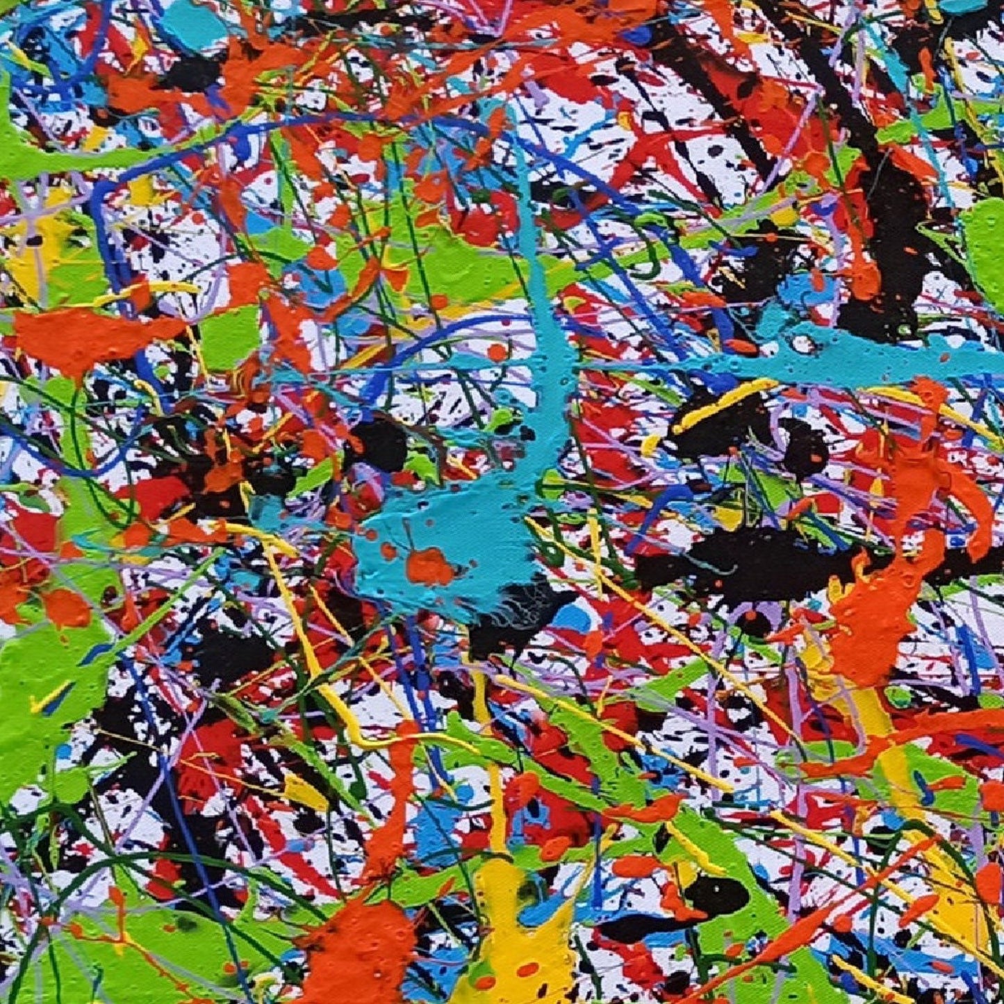 Colourful Pollock Style 100% Hand Painted Wall Art