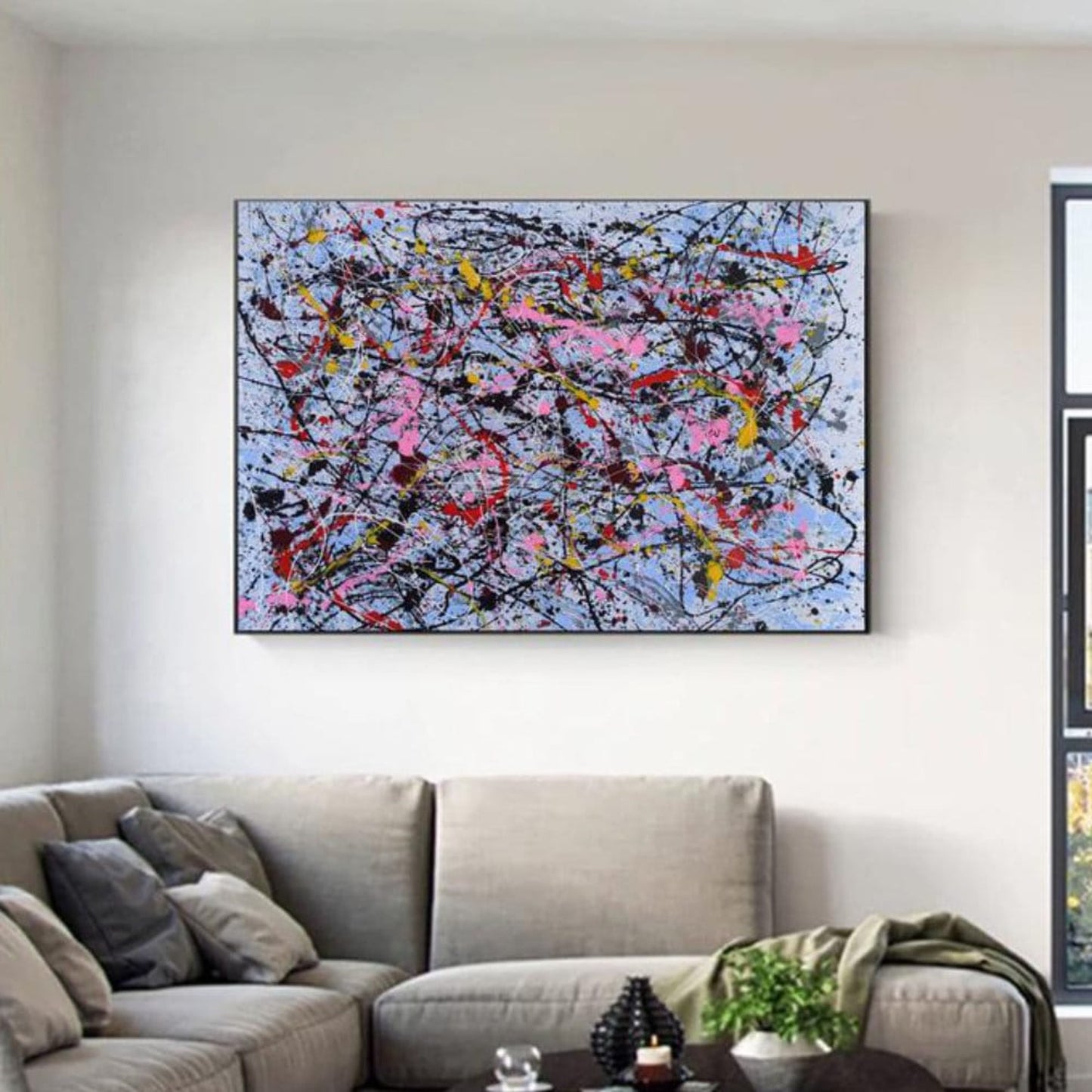 Jackson Pollock Style Unique Abstract Oil Painting