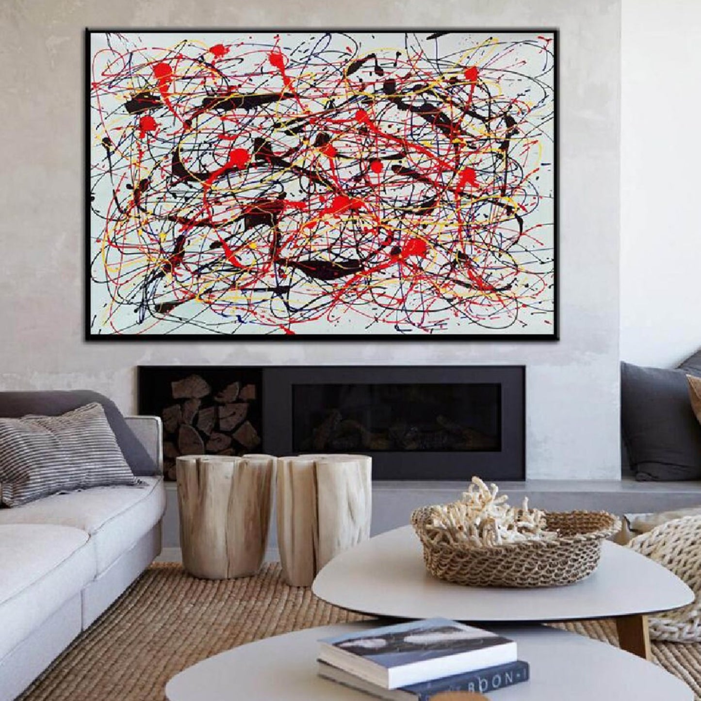 Modern Jackson Pollock 100% Hand Painted Wall Art