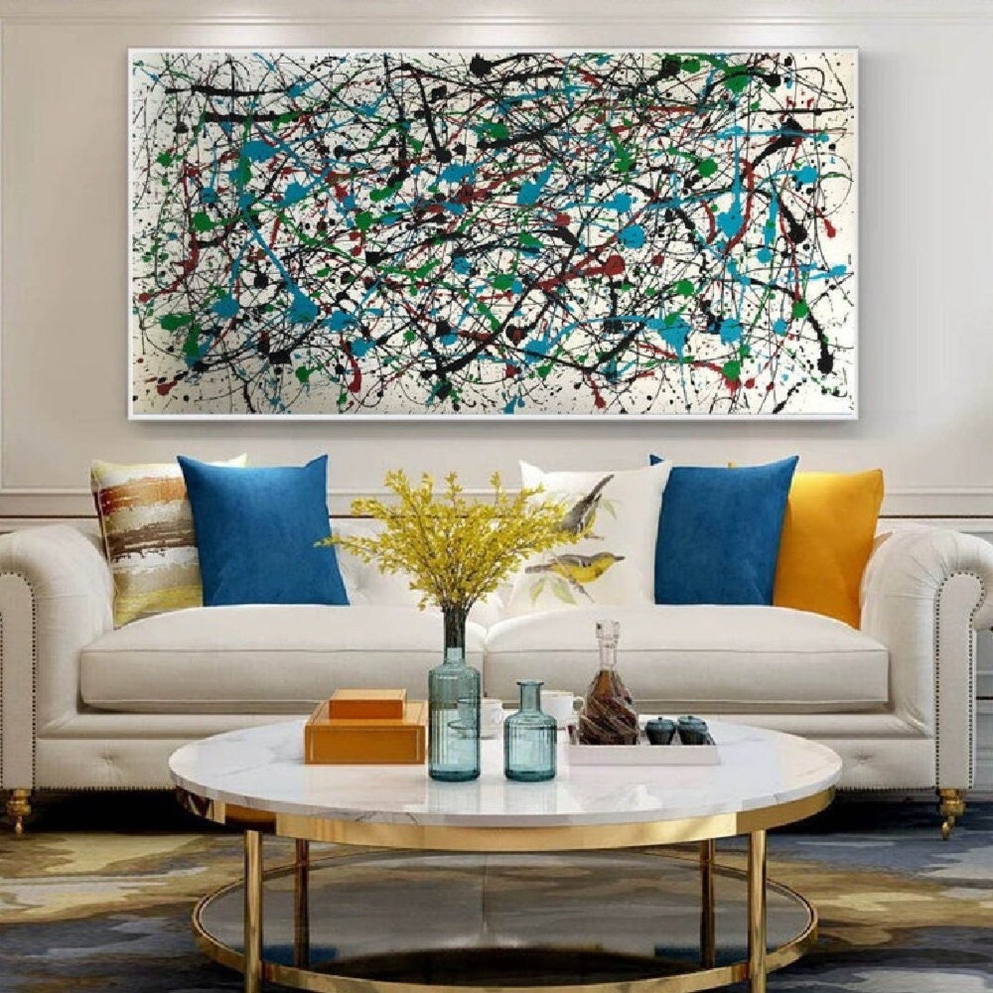 Jackson Pollock Style Drip Abstract Oil Painting