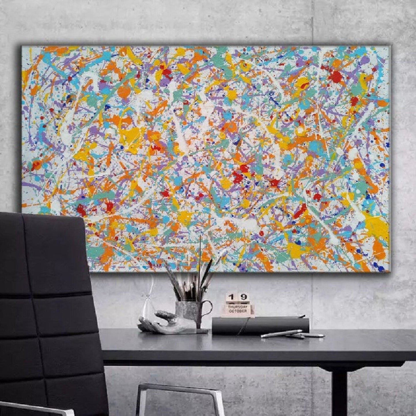 Original Acrylic Pollock Style Modern Oil Painting