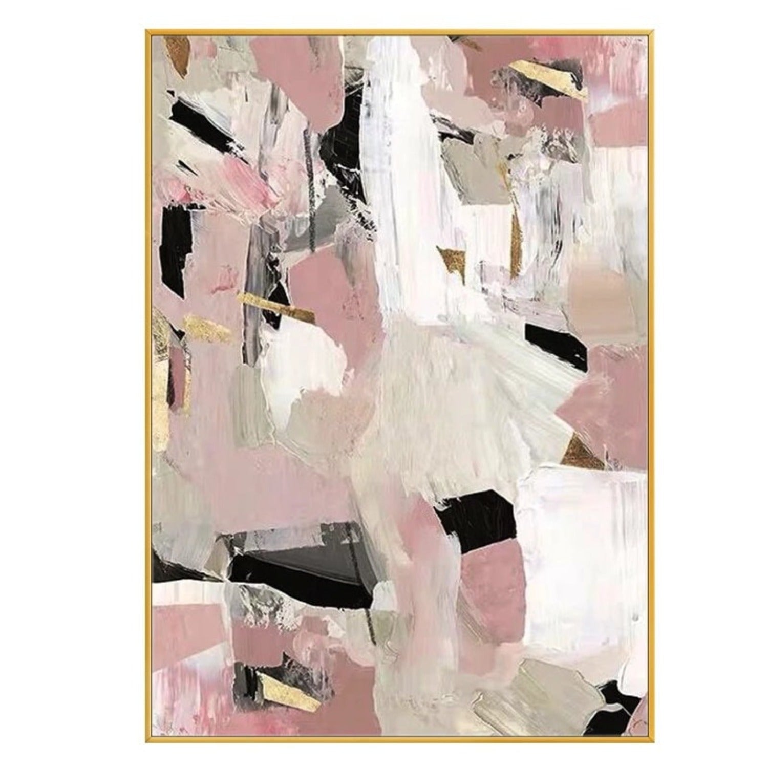 Abstract Light Pink 100% Hand Painted Textured Art