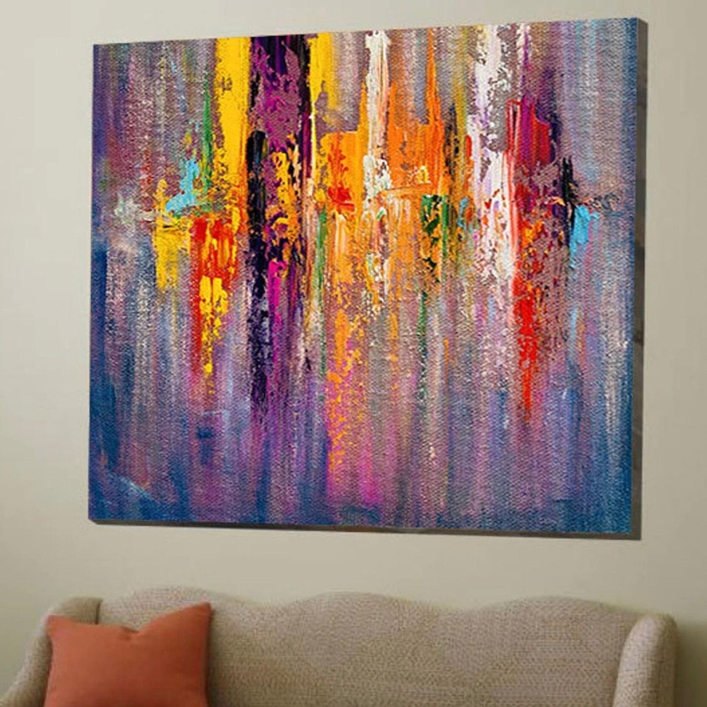 Modern Cityscape 100% Hand Painted Abstract Art