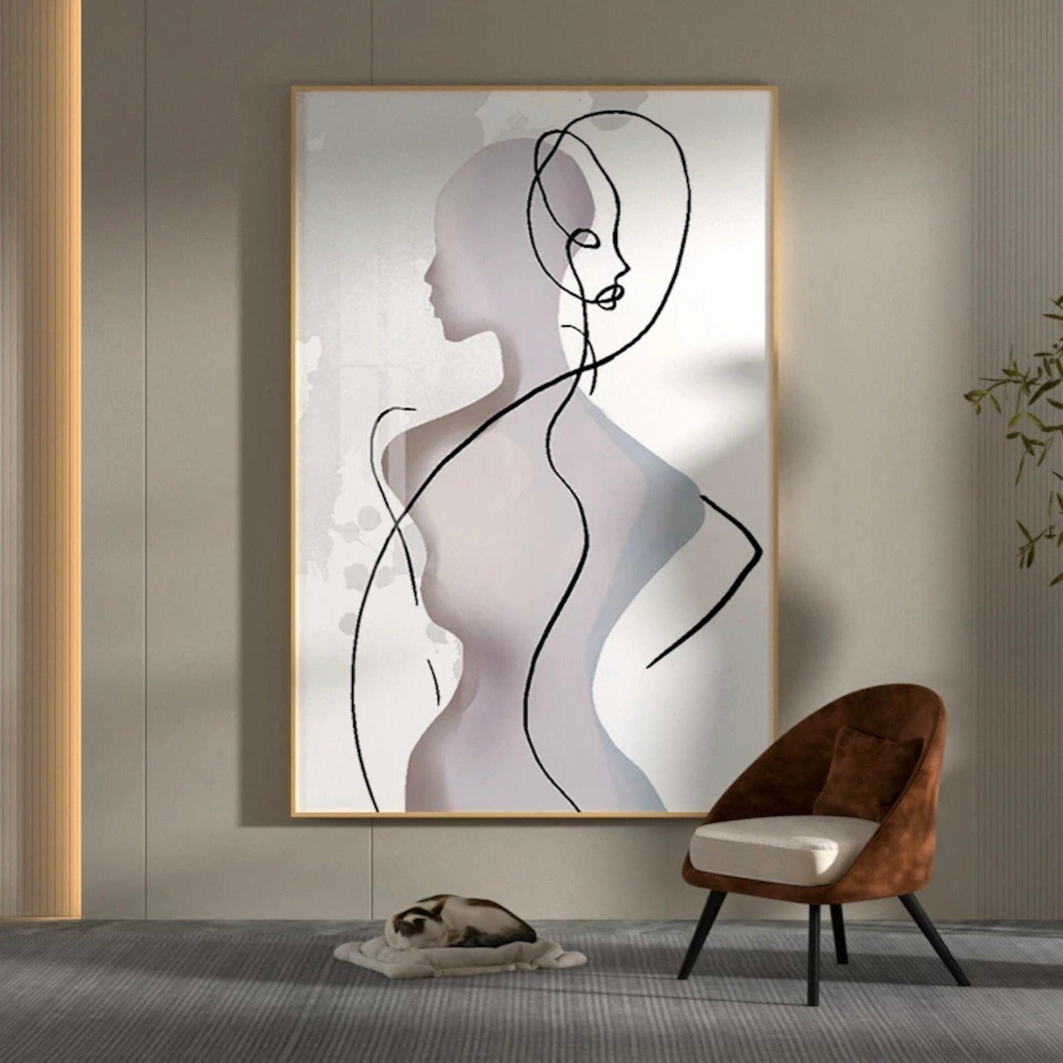 Woman Body Flowing 100% Hand Painted Wall Decor