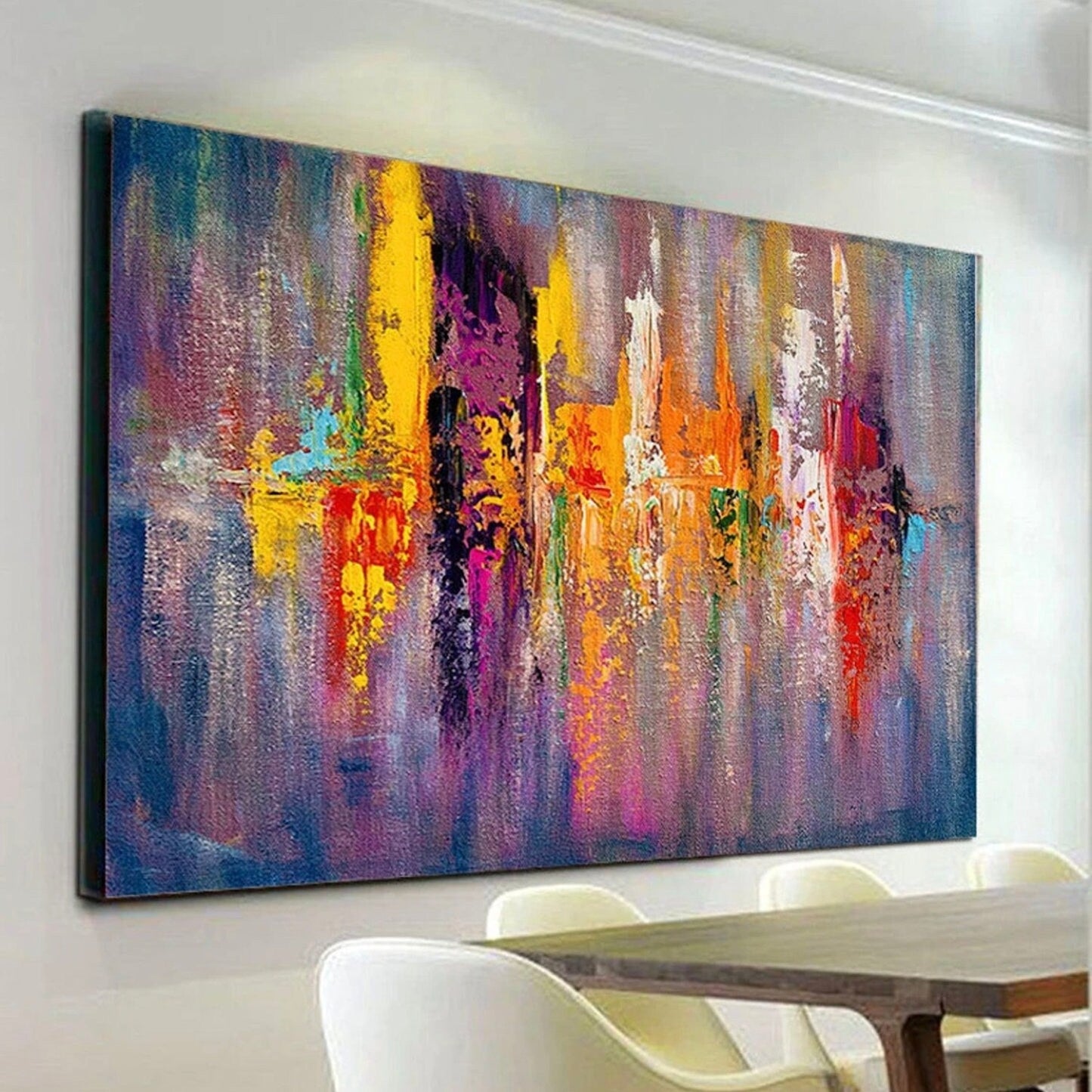 Modern Cityscape 100% Hand Painted Abstract Art