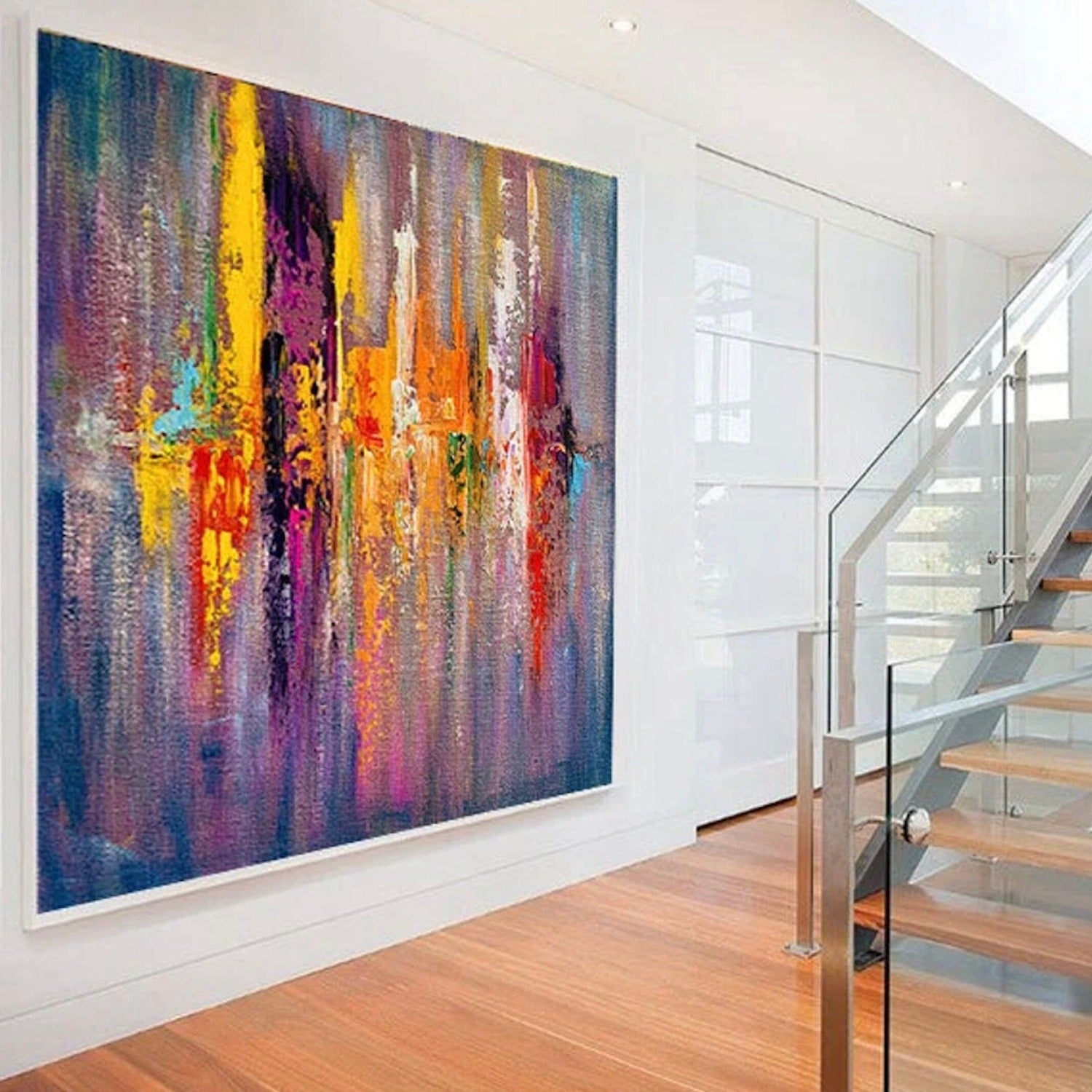 Modern Cityscape 100% Hand Painted Abstract Art