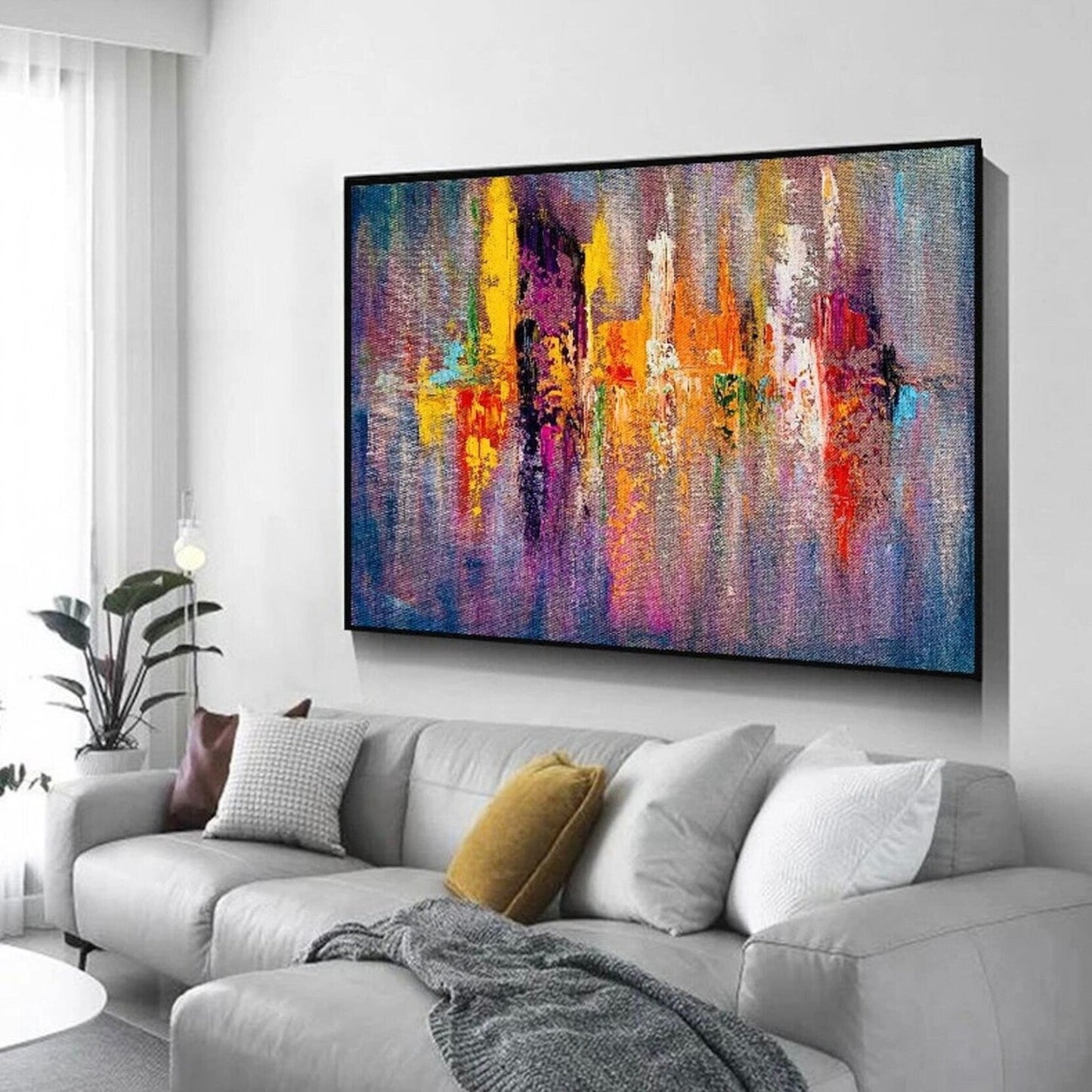 Modern Cityscape 100% Hand Painted Abstract Art