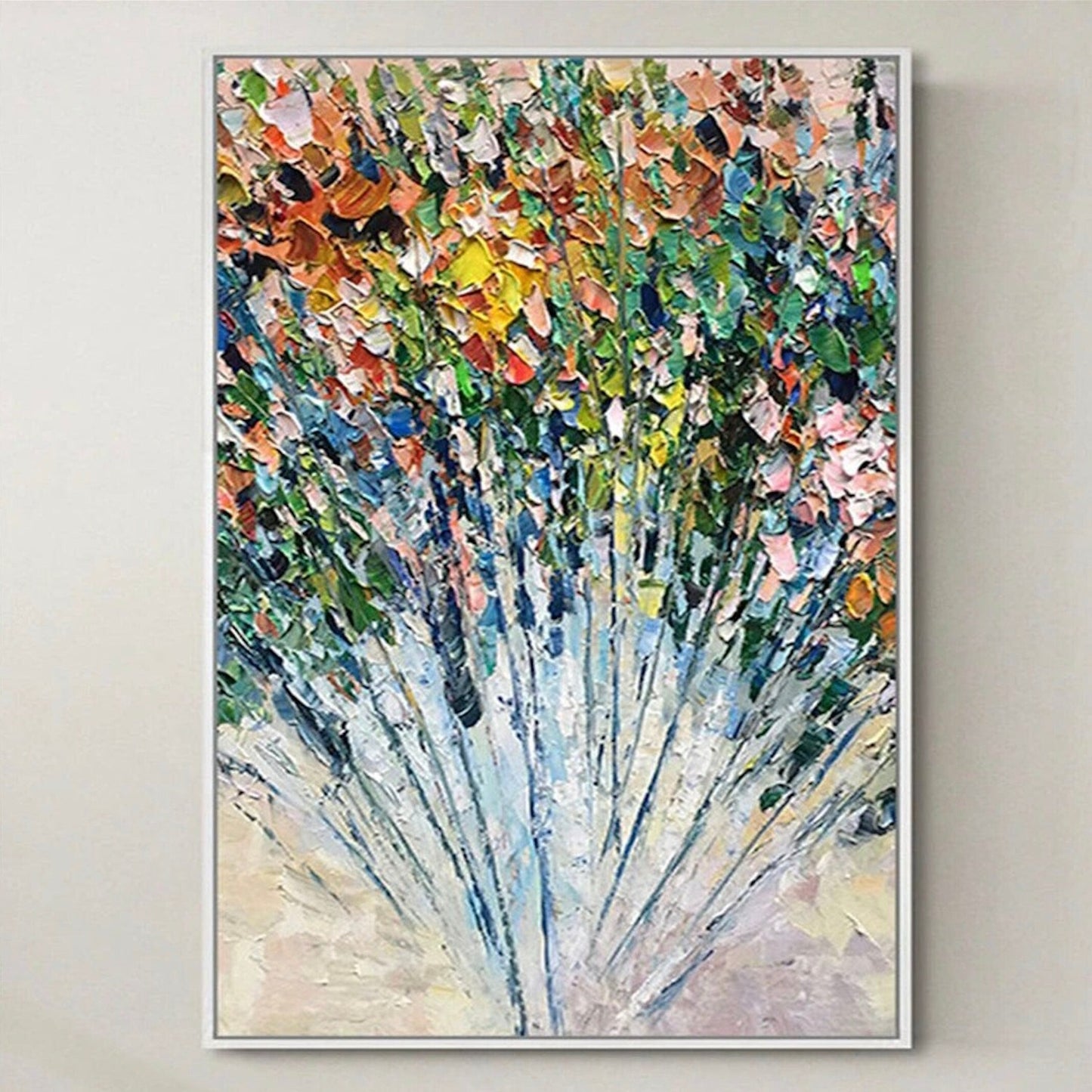 Colourful Floral Hand Painted Palette Knife Art