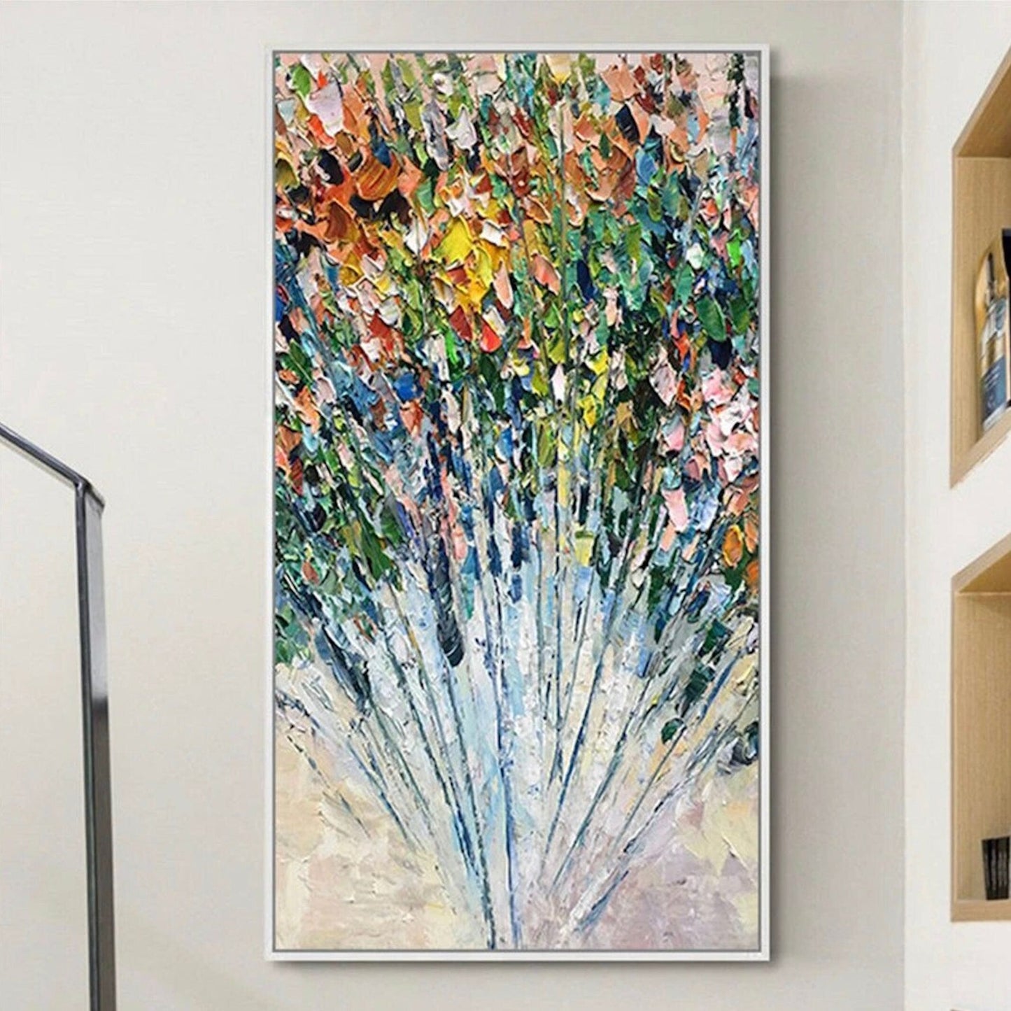 Colourful Floral Hand Painted Palette Knife Art