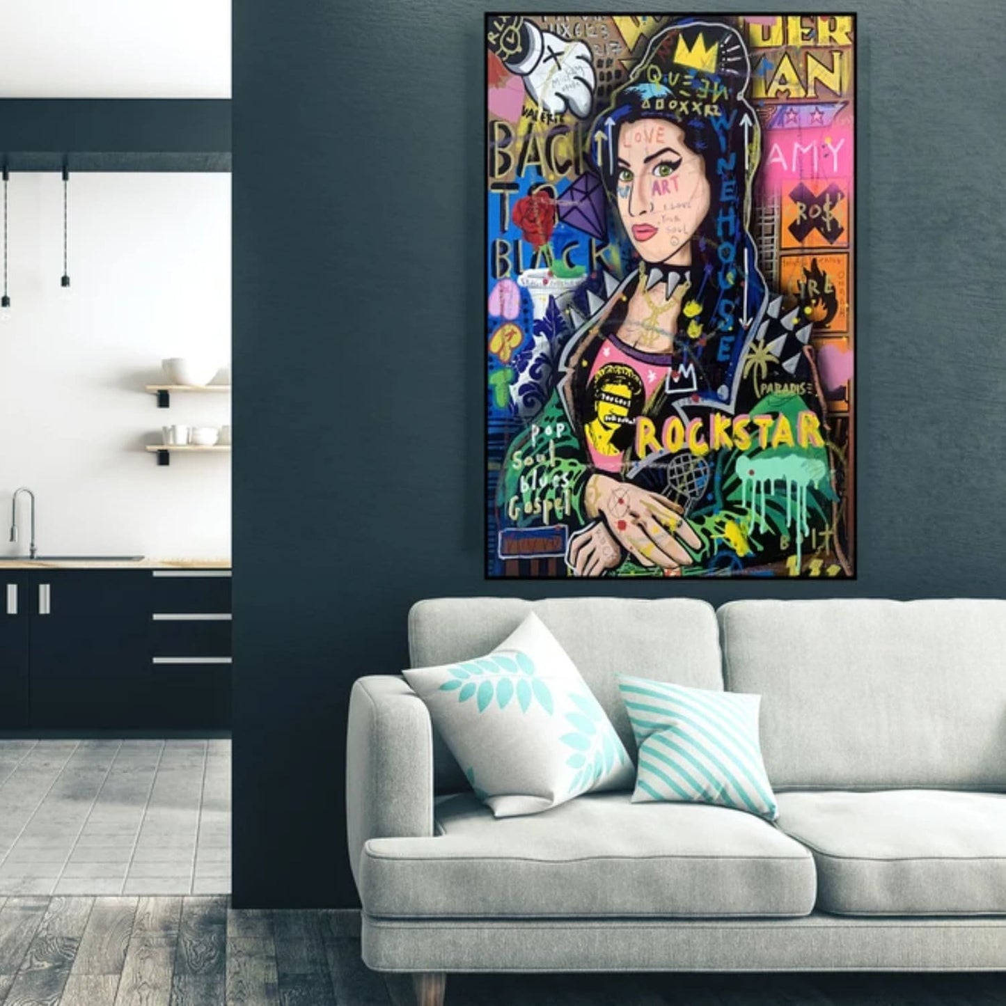 Banksy Style Colourful Mona Lisa Pop Art Painting