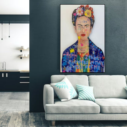 Frida Kahlo 100% Hand Painted Acrylic Wall Pop Art