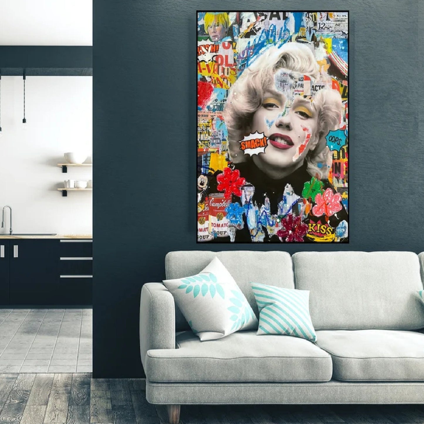 Marilyn Monroe Smack Graffiti Pop Art Painting