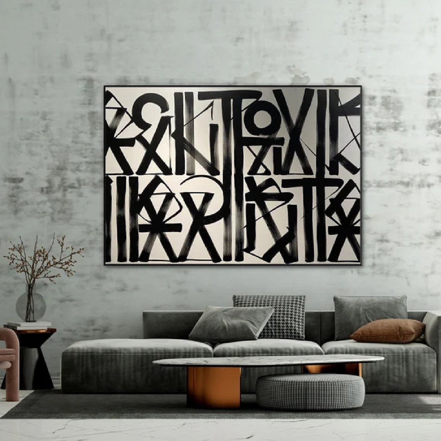 Retna Calligraphy Fonts Abstract Canvas Painting