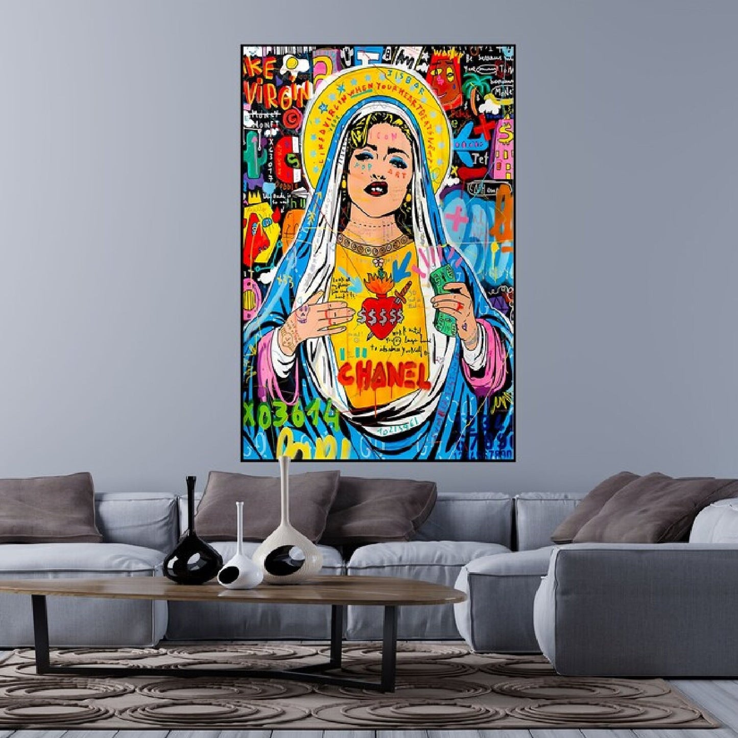 Colorful Woman 100% Hand Painted Pop Art Painting