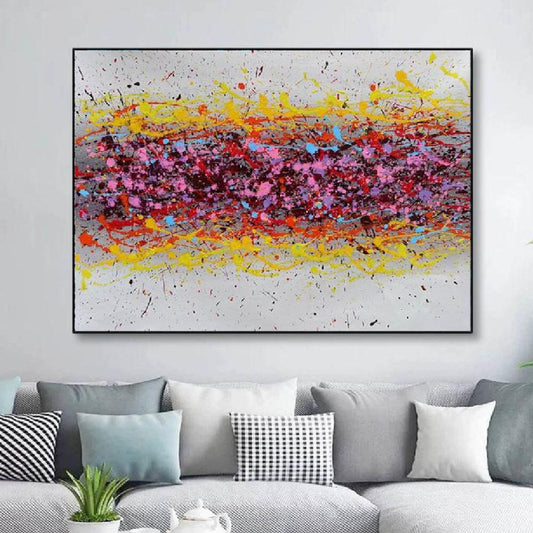 Acrylic Red Pollock Dripping Original Oil Painting