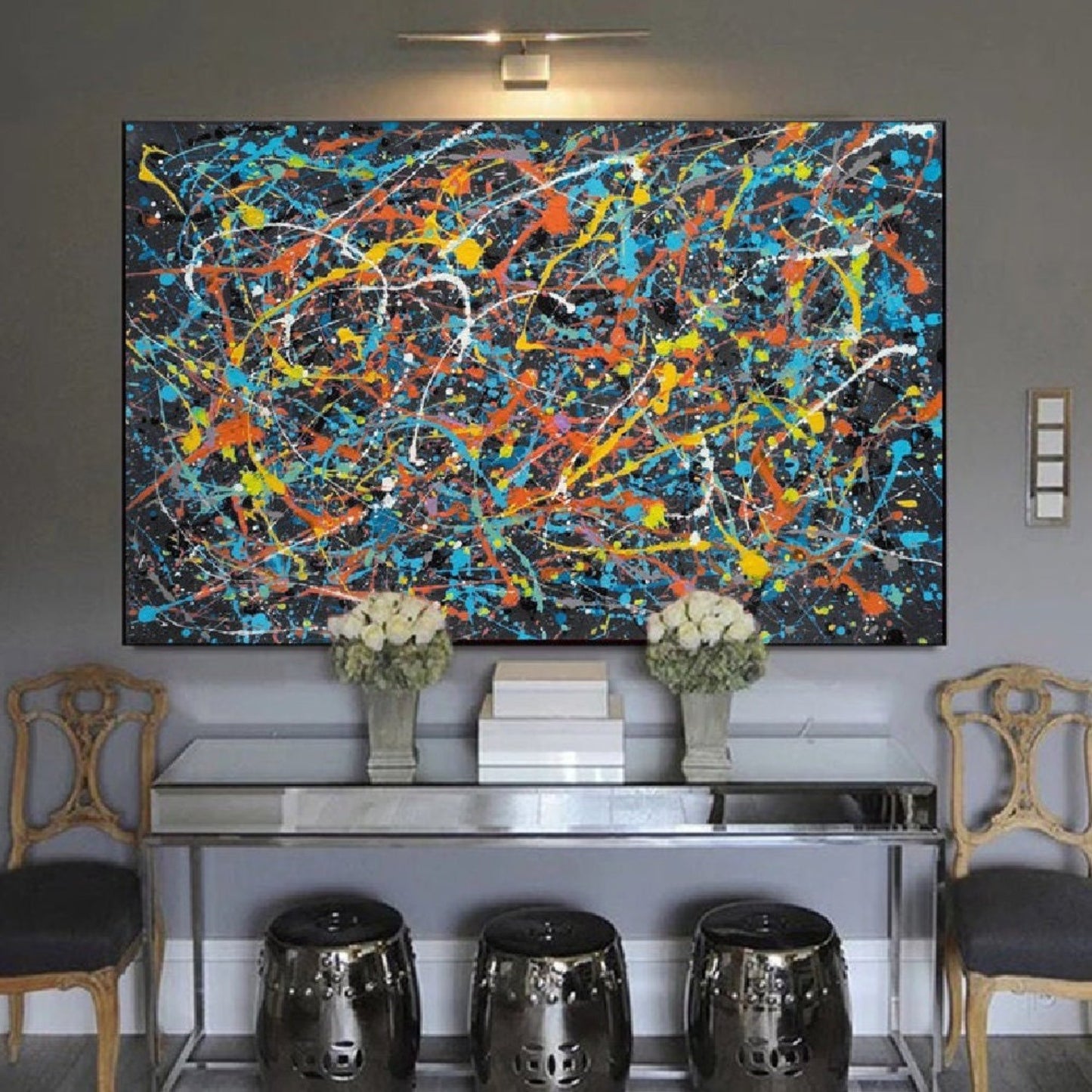 100% Hand Painted Iconic Jackson Pollock Art