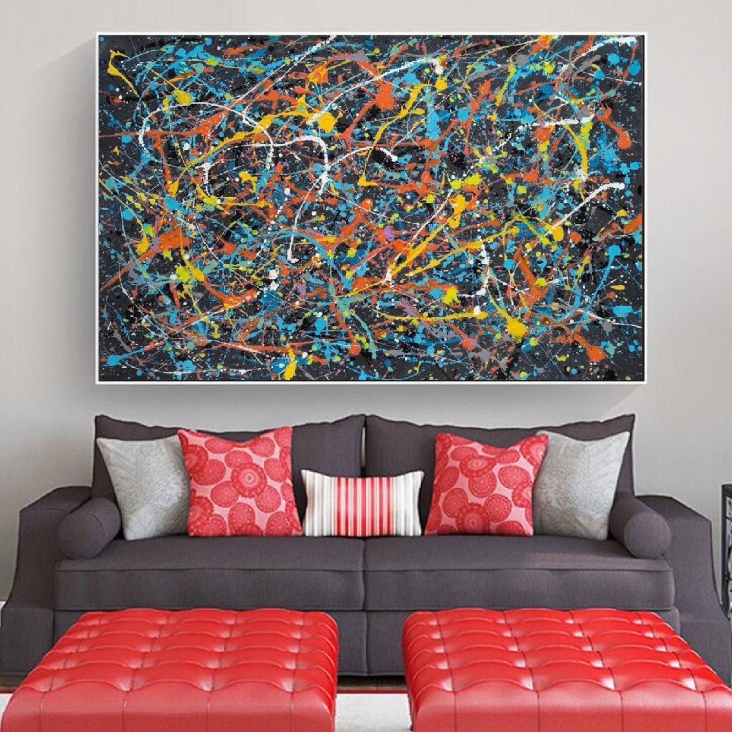 Abstract 100% Hand Painted Jackson Pollock Artwork