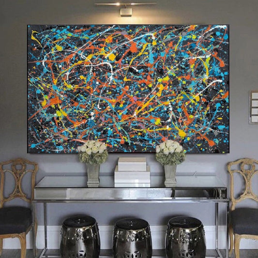 Abstract 100% Hand Painted Jackson Pollock Artwork