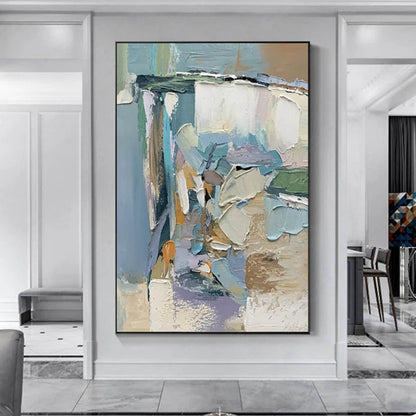 Thick Textured Neutral Colours Abstract 3D Artwork
