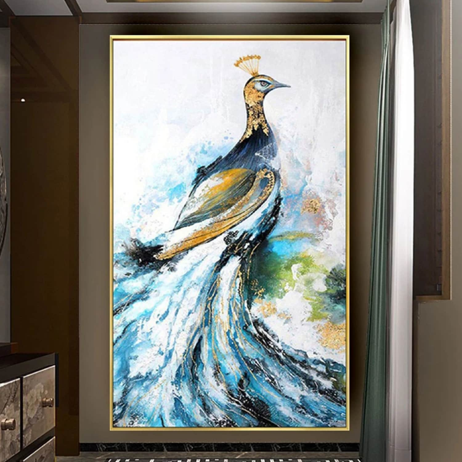 Beautiful Peacock 100% Hand Painted Modern Artwork