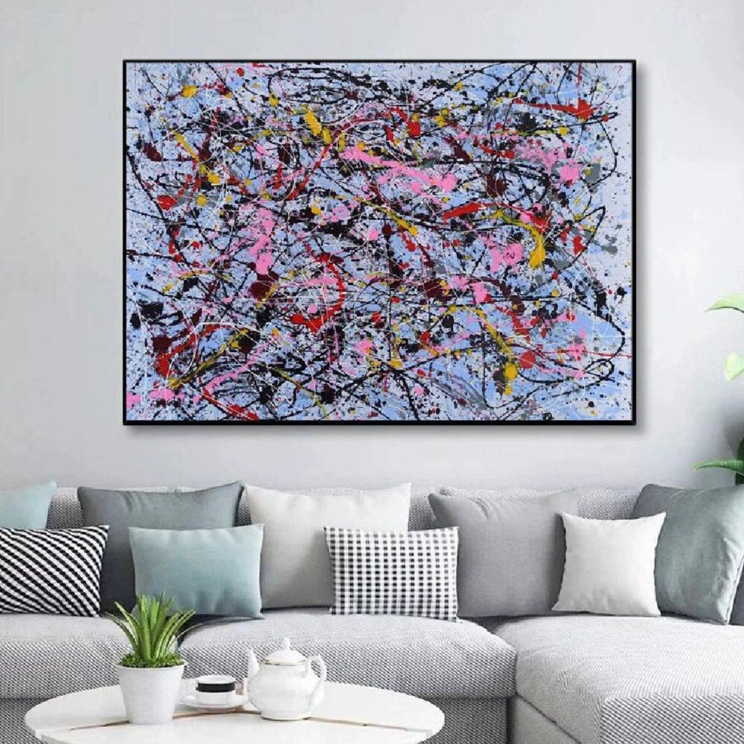 Jackson Pollock Style Unique Abstract Oil Painting