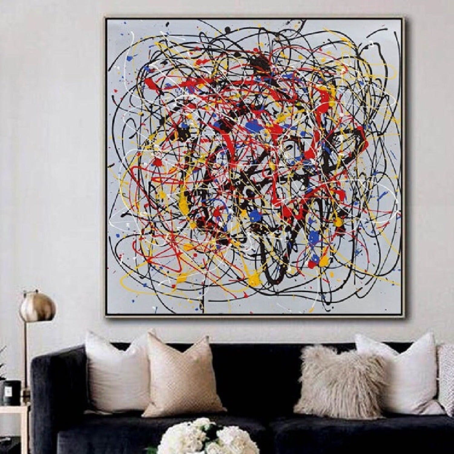 Original Acrylic Pollock Colourful Modern Wall Art