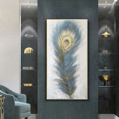 Contemporary Peacock Feather Fine Artwork Painting