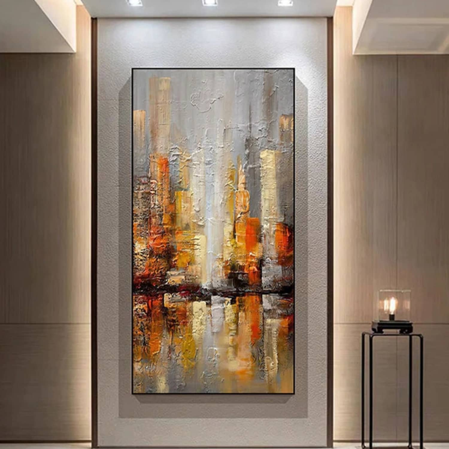 Modern Cityscape 100% Hand Painted Minimal Art