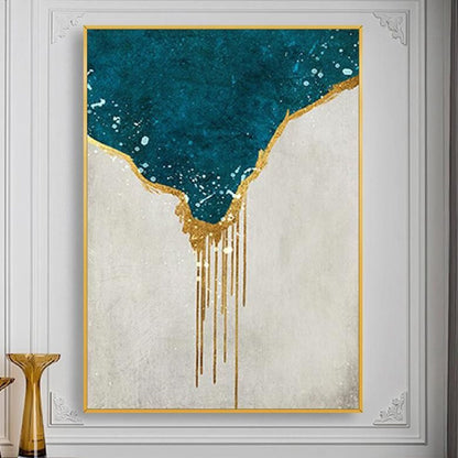 Classic Gold Dropping 100% Hand Painted Wall Art