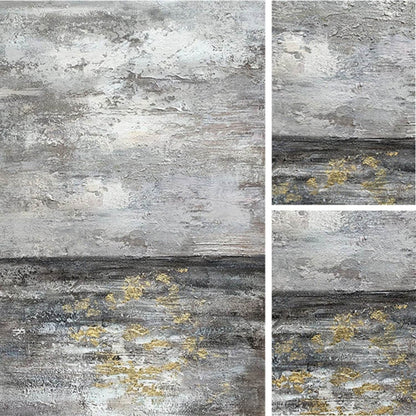 Abstract Silver Skyline Sea Modern Oil Painting