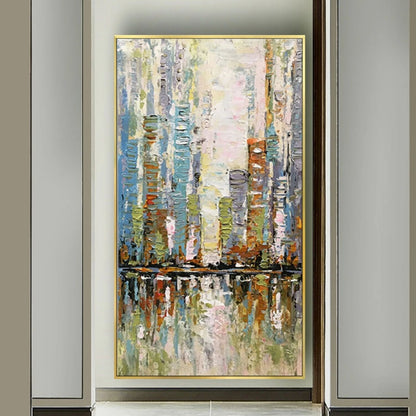 Modern Adornment City Building Hand Painted Art
