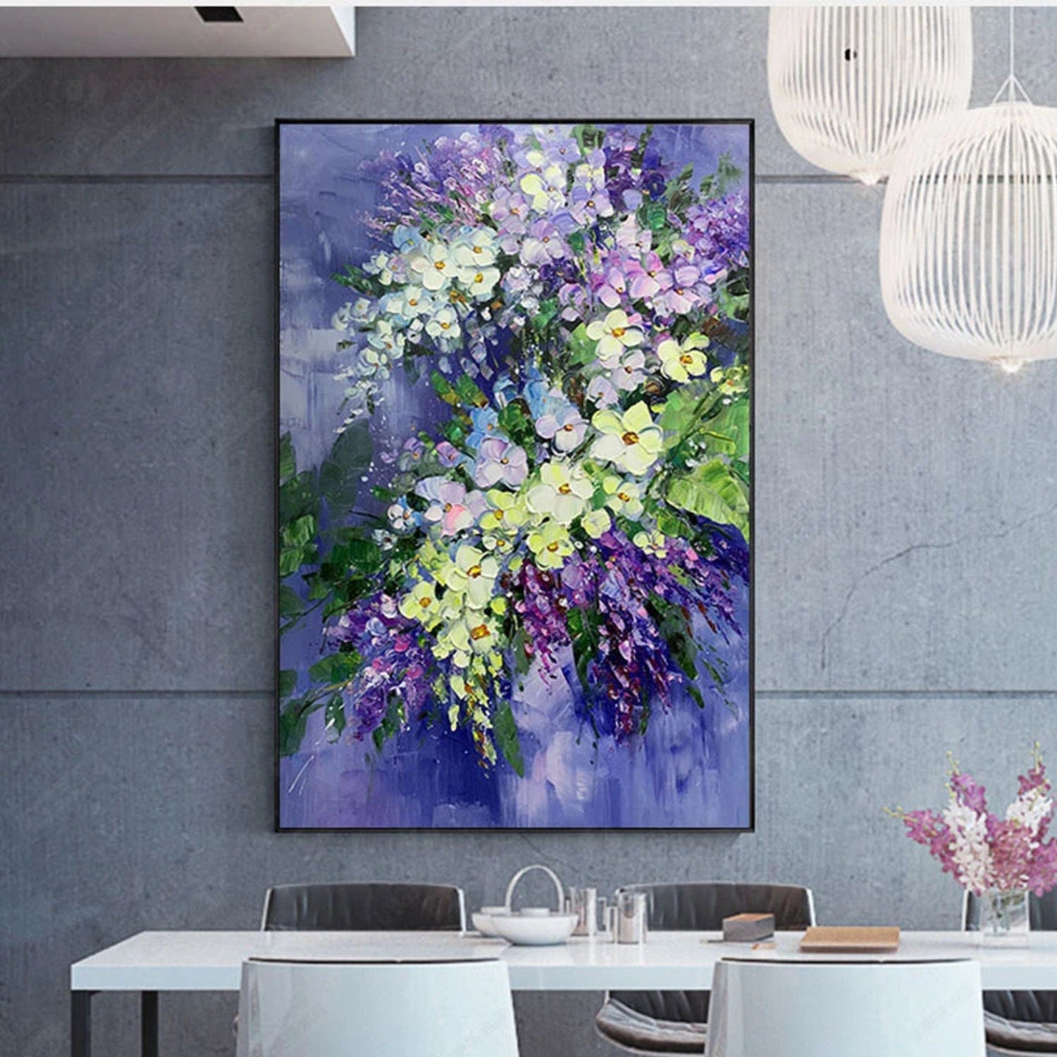 Elegant Orchid Flowers 100% Hand Painted Wall Art