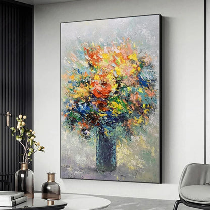 Impressionist Flower Vase 100% Hand Painted Art