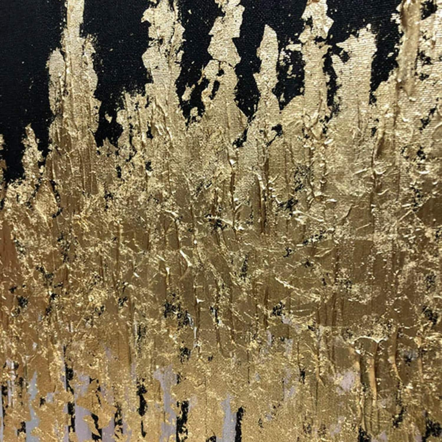 Textured Gold Foil Forest 100% Hand Painted Art