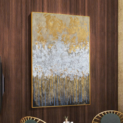 Silver Gold Foil Forest 100% Hand Painted Wall Art