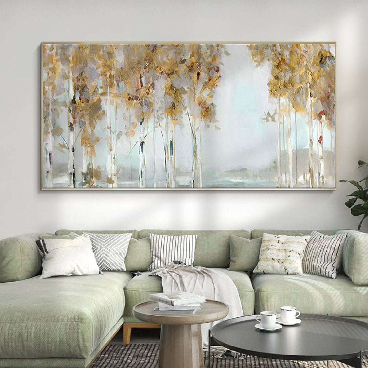 Beautiful Birch Trees 100% Hand Painted Wall Art