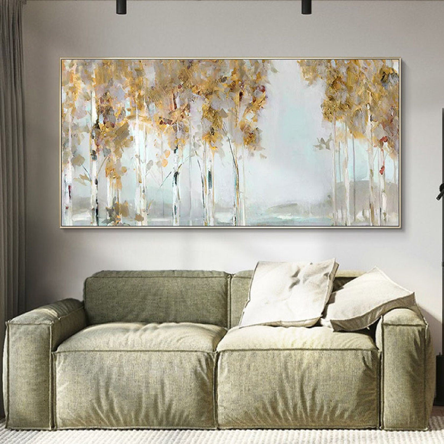 Beautiful Birch Trees 100% Hand Painted Wall Art